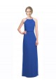 Azul 135 línea A Tirantes espagueti Gasa Largo Vestidos de dama de honor Outlet