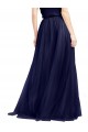 Azul Marino 21 línea A Halter Cuello Alto Tul Largo Vestidos de dama de honor Outlet
