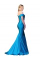 Azul Verde pavo real Sirena Hombros Descubiertos Satén Largo Formales Vestidos de dama de honor / Vestidos de fiesta Outlet