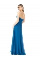 Azul Verde pavo real línea A Tirantes espagueti Gasa Largo Vestidos de dama de honor Outlet