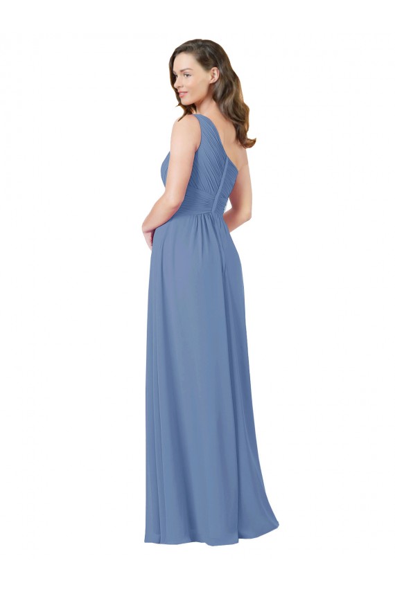 Azul Windsor Cubierta Un Hombre Gasa Largo Vestidos de dama de honor Outlet