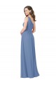 Azul Windsor Cubierta Un Hombre Gasa Largo Vestidos de dama de honor Outlet