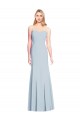 Azul cielo claro Trompeta Cuello de Corazón Sin tirantes Crepé Elástico Largo Vestidos de dama de honor / Vestidos de fiesta Outlet