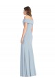 Azul cielo claro Trompeta Hombros Descubiertos Crepé Elástico Largo Vestidos de dama de honor / Vestidos de fiesta Outlet