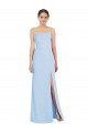 Azul cielo claro Trompeta Sin tirantes Gasa Largo Formales Vestidos de dama de honor / Vestidos de noche Outlet