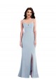 Azul cielo claro Trompeta Tirantes espagueti Crepé Elástico Largo Formales Vestidos de dama de honor / Vestidos de fiesta Outlet
