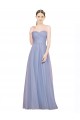 Azul cielo claro línea A Cuello de Corazón Sin tirantes Tul Largo Vestidos de dama de honor Outlet