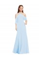 Azul cielo claro línea A Halter Gasa Largo Vestidos de dama de honor Outlet