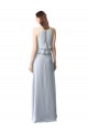 Azul cielo claro línea A Halter Gasa Largo Vestidos de dama de honor Outlet