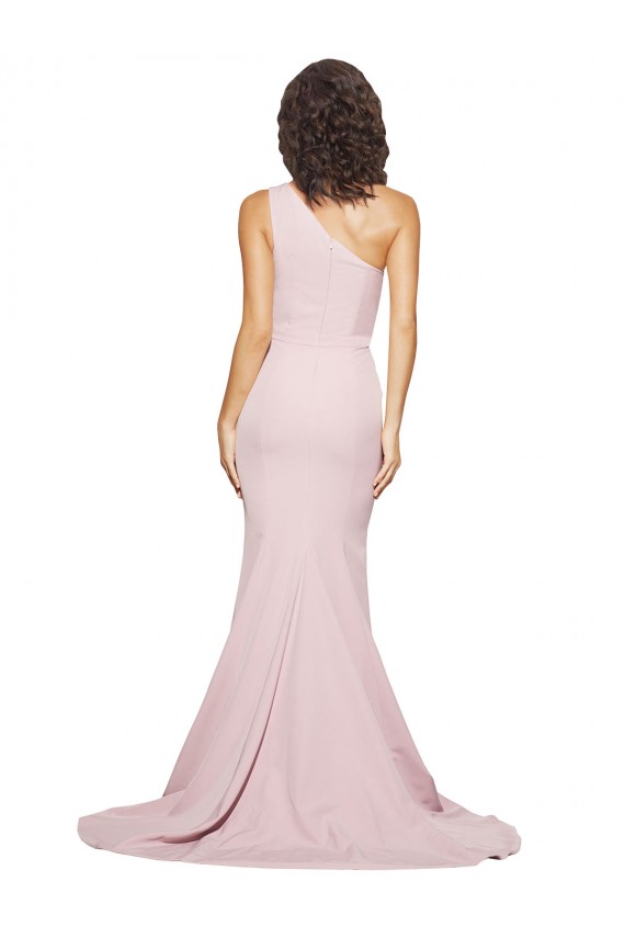 Cubierta Un Hombre Barrer tren Crepé Elástico Largo Vestidos de dama de honor / Vestidos de fiesta Outlet