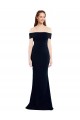 Azul marina oscuro Sirena Hombros Descubiertos Crepé Elástico Largo Formales Vestidos de dama de honor / Vestidos de fiesta Outlet