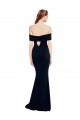 Azul marina oscuro Sirena Hombros Descubiertos Crepé Elástico Largo Formales Vestidos de dama de honor / Vestidos de fiesta Outlet