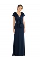 Azul marina oscuro Trompeta Hombros Descubiertos Crepé Elástico Largo Formales Vestidos de dama de honor / Vestidos de fiesta Outlet