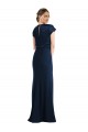 Azul marina oscuro Trompeta Hombros Descubiertos Crepé Elástico Largo Formales Vestidos de dama de honor / Vestidos de fiesta Outlet