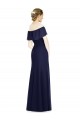Azul marina oscuro Trompeta Hombros Descubiertos Gasa Largo Vestidos de dama de honor Outlet
