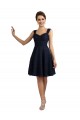 Azul marina oscuro línea A Cuello de Corazón Encaje Corto Vestidos de dama de honor / Vestidos de cóctel Outlet