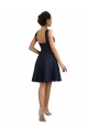 Azul marina oscuro línea A Cuello de Corazón Encaje Corto Vestidos de dama de honor / Vestidos de cóctel Outlet