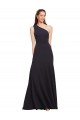 Azul marina oscuro línea A Un Hombre Crepé Elástico Largo Formales Vestidos de dama de honor / Vestidos de fiesta Outlet