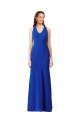 Azul real Sirena Cuello en V Crepé Elástico Largo Formales Vestidos de dama de honor / Vestidos de fiesta Outlet