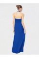 Azul real línea A Halter Gasa Largo Vestidos de dama de honor Outlet