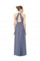 Azul real línea A Halter Gasa Largo Vestidos de dama de honor Outlet