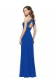 Azul real línea A Tirantes espagueti Cuello en V Gasa Largo Vestidos de dama de honor Outlet