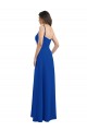Azul real línea A Un Hombre Gasa Largo Vestidos de dama de honor Outlet