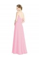 Barely rosa línea A Tirantes espagueti Gasa Largo Vestidos de dama de honor Outlet