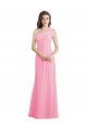 Barely rosa línea A Un Hombre Gasa Largo Vestidos de dama de honor Outlet