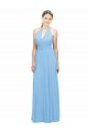 Bígaro línea A Halter Gasa Largo Vestidos de dama de honor Outlet