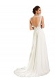 Blanco Cubierta Cuello de Corazón Cola capilla Gasa Encaje Vestidos de novia Outlet