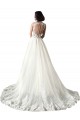 Blanco Sirena Cuello de Corazón Cola capilla Tul Encaje Vestidos de novia Outlet
