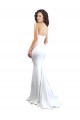 Blanco Sirena Cuello de Corazón Sin tirantes Cuello Alto Crepé Elástico Largo Formales Vestidos de dama de honor / Vestidos de fiesta Outlet