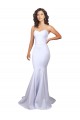 Blanco Sirena Cuello de Corazón Sin tirantes Cuello Alto Crepé Elástico Sencillo Playa Vestidos de novia Outlet