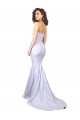 Blanco Sirena Cuello de Corazón Sin tirantes Cuello Alto Crepé Elástico Sencillo Playa Vestidos de novia Outlet
