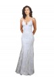 Blanco Sirena Cuello en V Cuello Alto Crepé Elástico Lentejuela Tul Largo Formales Vestidos de dama de honor / Vestidos de fiesta Outlet