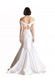 Blanco Sirena Hombros Descubiertos Cola capilla Satén Playa Vestidos de novia Outlet