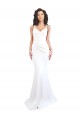 Blanco Sirena Tirantes espagueti Cuello Alto Crepé Elástico Largo Formales Vestidos de dama de honor / Vestidos de fiesta Outlet