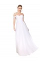 Blanco línea A Hombros Descubiertos Gasa Largo Formales Vestidos de dama de honor / Vestidos de fiesta Outlet