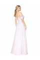 Blanco línea A Hombros Descubiertos Gasa Largo Formales Vestidos de dama de honor / Vestidos de fiesta Outlet