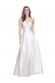 Blanco línea A Sin tirantes Satén elástico Largo Formales Vestidos de dama de honor / Vestidos de fiesta Outlet