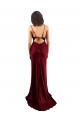 Borgoña Cubierta Satén sedoso Largo Formales Vestidos de dama de honor / Vestidos de fiesta Outlet