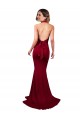 Borgoña Sirena Halter Cuello en V Spandex Largo Formales Vestidos de dama de honor / Vestidos de fiesta Outlet