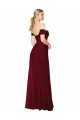 Borgoña Sirena Hombros Descubiertos Gasa Largo Formales Vestidos de dama de honor / Vestidos de fiesta Outlet