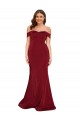 Borgoña Sirena Hombros Descubiertos Spandex Largo Formales Vestidos de dama de honor / Vestidos de fiesta Outlet