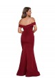 Borgoña Sirena Hombros Descubiertos Spandex Largo Formales Vestidos de dama de honor / Vestidos de fiesta Outlet