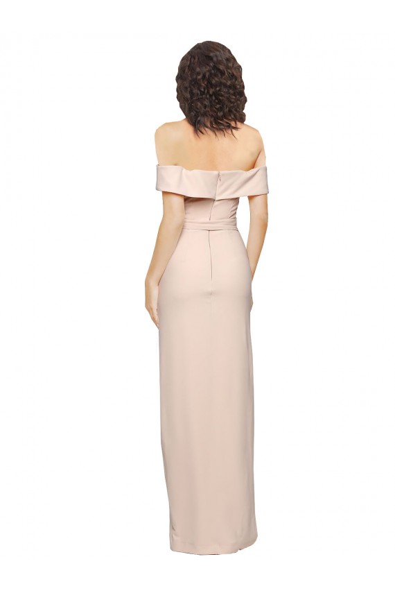 Sirena Hombros Descubiertos Crepé Elástico Largo Formales Vestidos de dama de honor / Vestidos de fiesta Outlet