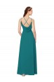 Cazador Verde Cubierta Cuello Alto Gasa Largo Vestidos de dama de honor Outlet