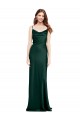 Cazador Verde Cubierta Satén elástico Largo Formales Vestidos de dama de honor / Vestidos de fiesta Outlet