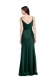 Cazador Verde Cubierta Satén elástico Largo Formales Vestidos de dama de honor / Vestidos de fiesta Outlet
